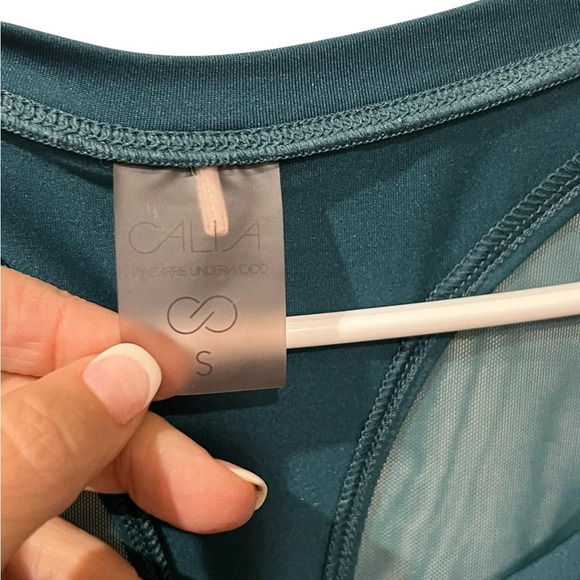 CALIA By Carrie Underwood Deep Teal Long Sleeve Mesh Back Top Women’s Size Small - Picture 3 of 7